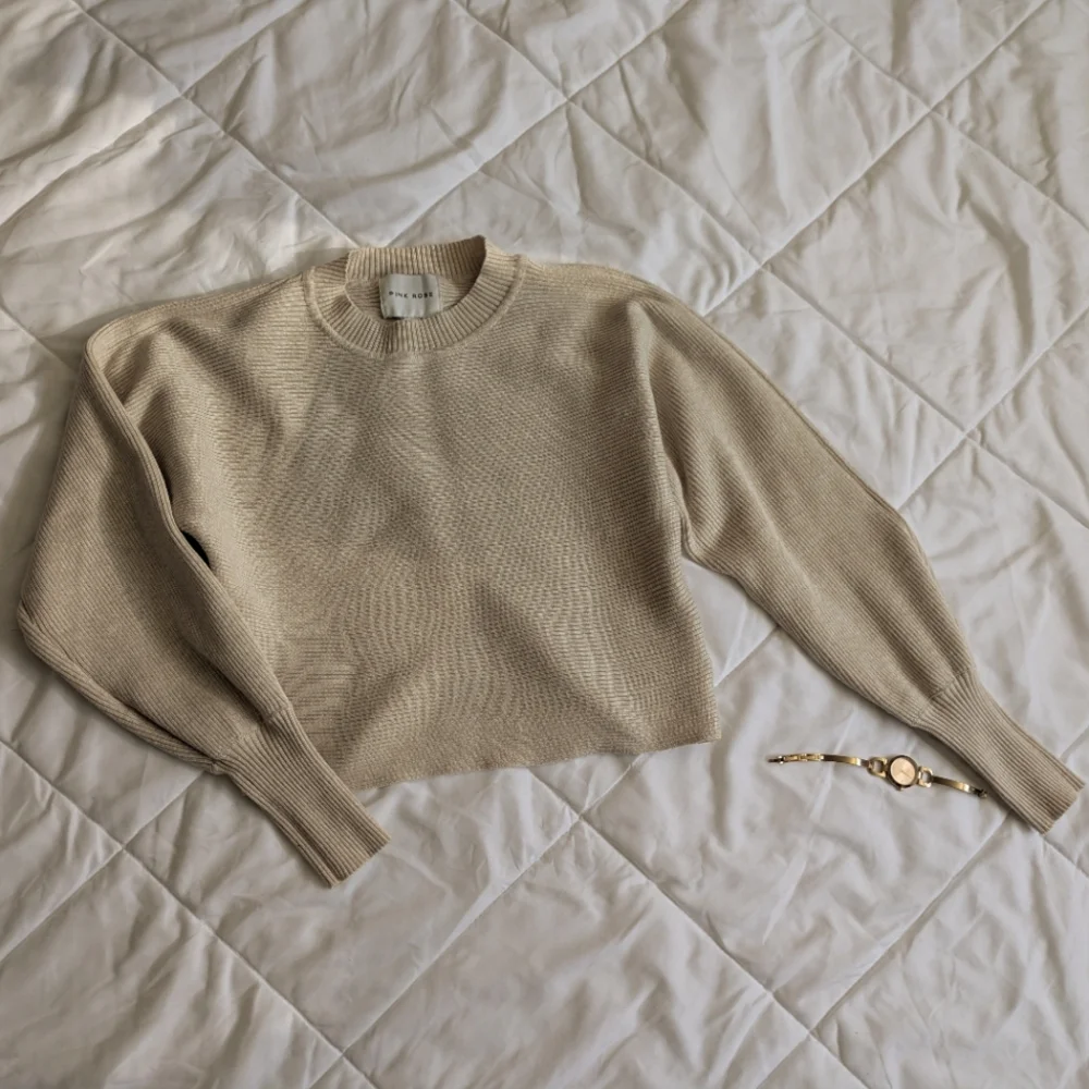 Women Ribbed cream Sweater - Picture 8 of 9